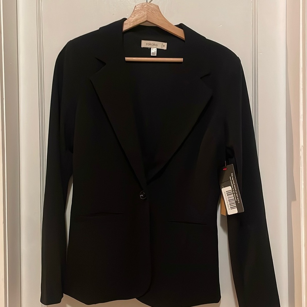 Rokoko single button blazer, black